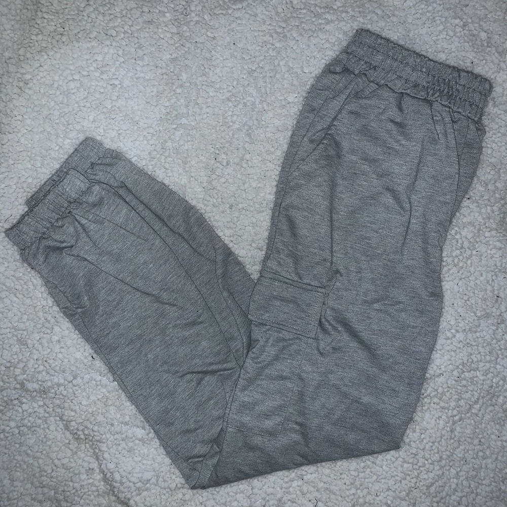 Grey high waist jogger sweatpants